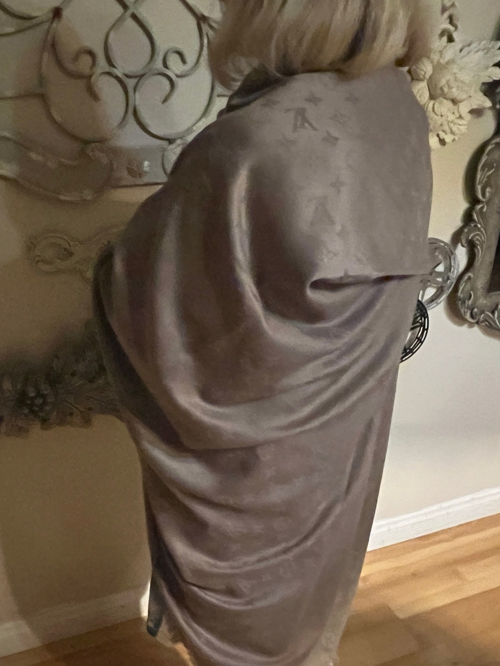Louis Vuitton Taupe Monogram Jacquard Wrap Robe